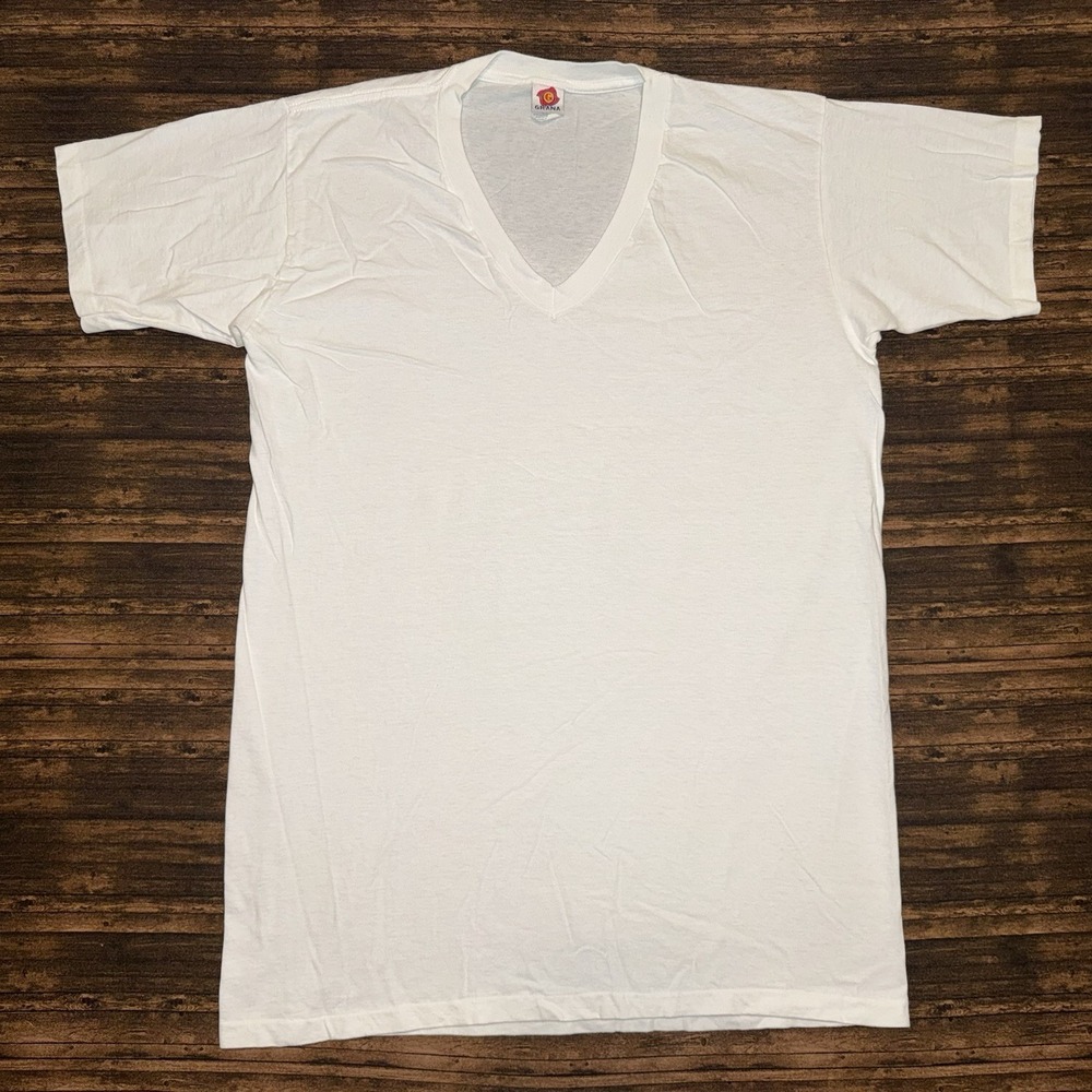 Vintage 2001 US Navy Military Undershirt Single Stitch White V-Neck Tee L Grana